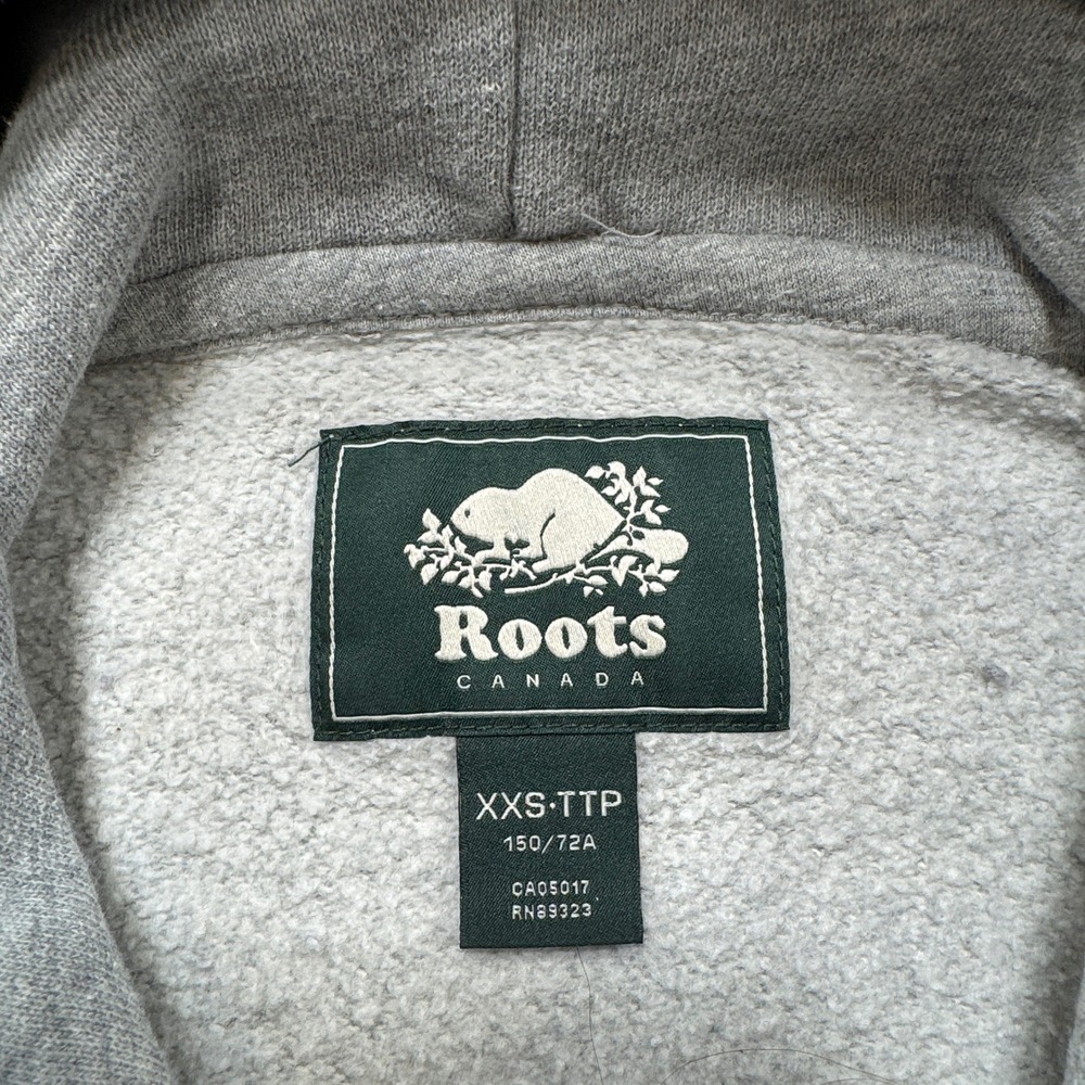 Roots Athletics Hoodie Women's 2XS Gray Fleece Lined Pullover Lounge Athleisure - Picture 7 of 7
